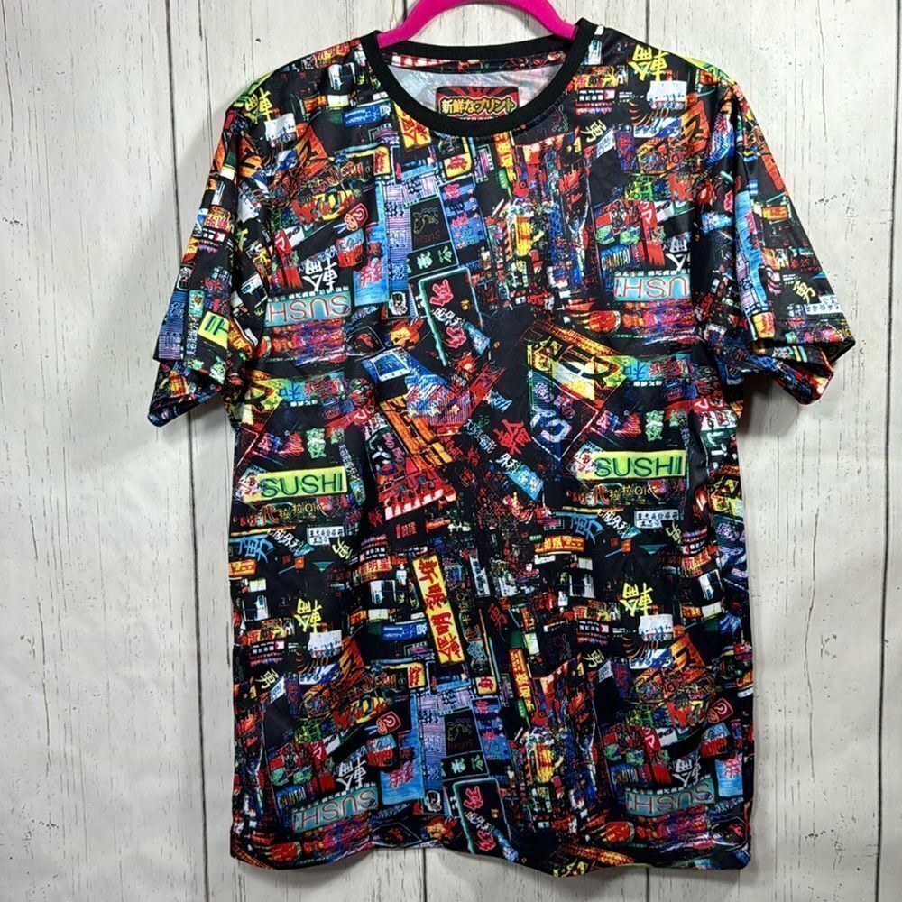 Fresh Prints Of Tokyo Crewneck Short Sleeve Sushi Multicolor Mens Tee